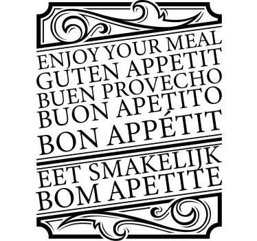 Savor Your Feast wall decal quotes - TenStickers