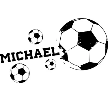Soccer balls with name football wall sticker - TenStickers