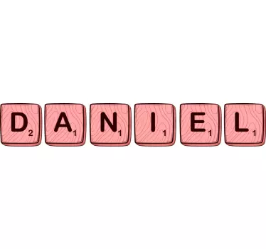 Pink scrabble personalised word Board game wall decal - TenStickers