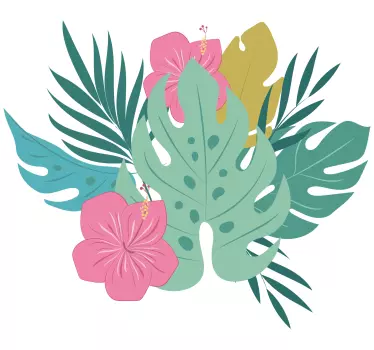 Hawaiian flower Car Decal - TenStickers