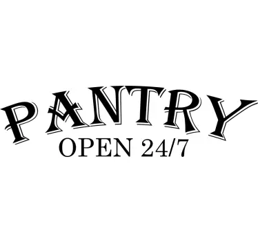 Pantry 24/7 kitchen wall text sticker - TenStickers