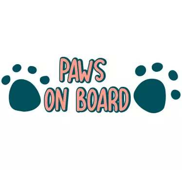 Paws on board Car Sticker - TenStickers