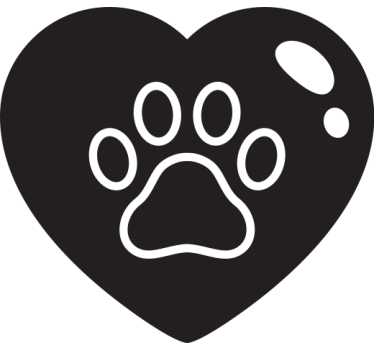 Heart paw print for car dog sticker - TenStickers