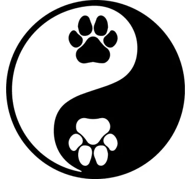 Yin yang paw design for car dog sticker - TenStickers