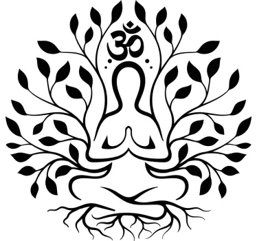Yoga foliage tree wall decal - TenStickers
