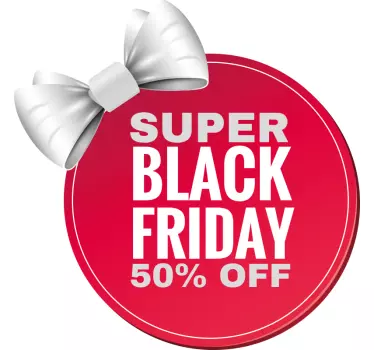 Grey bow black friday decal - TenStickers