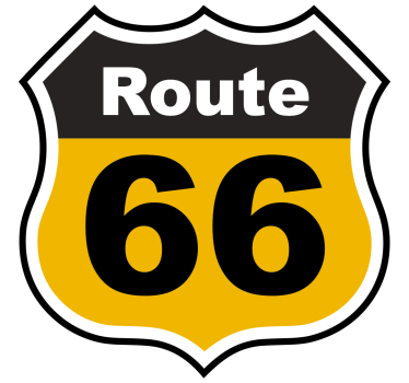 Route 66 Plaque car sticker - TenStickers