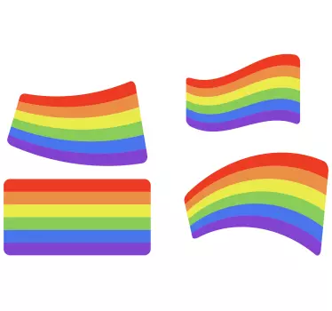 Pack of 4 pride flag car decal - TenStickers