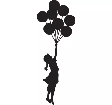 Girl with balloons banksy laptop sticker - TenStickers