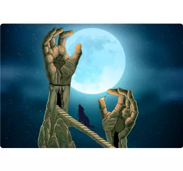 Giant Hands Holding Moon laptop skin - TenStickers