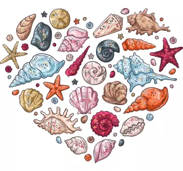 Sea love Seashell decal - TenStickers