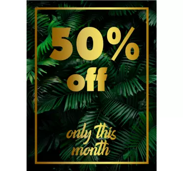 Discount of the month tropical window decal - TenStickers