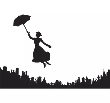 Mary Poppins Silhouette Sticker - TenStickers