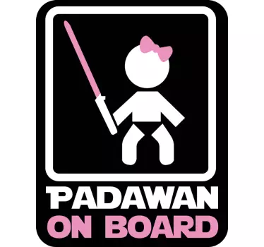 Padawan Baby On Board sticker for girls - TenStickers