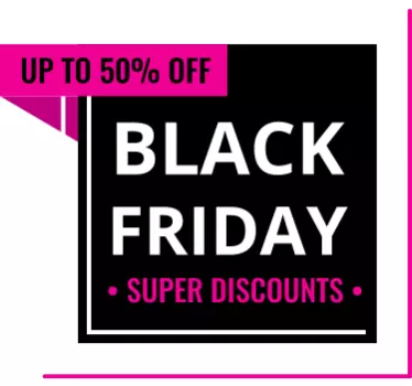 Pink Black Friday sales  window decal - TenStickers