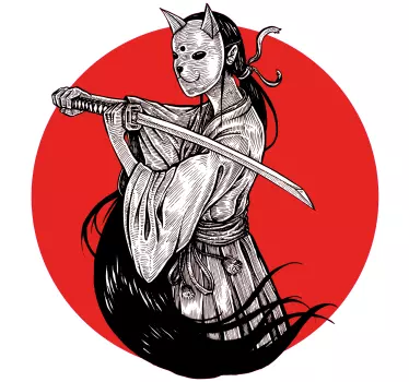 Ninja girl silhouette Car Decal - TenStickers