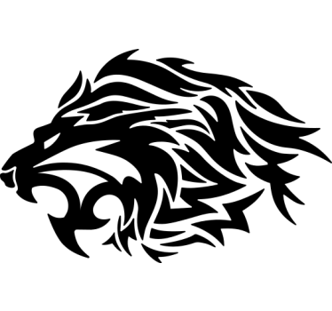 Tribal lion car Decal - TenStickers