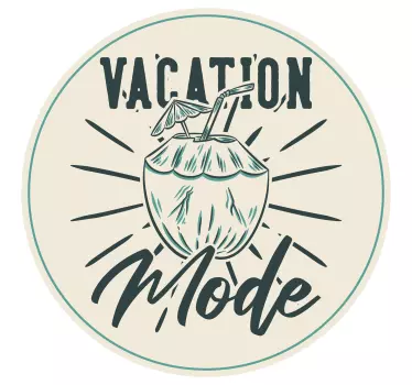 Vacation mode with cocktail Car Decal - TenStickers