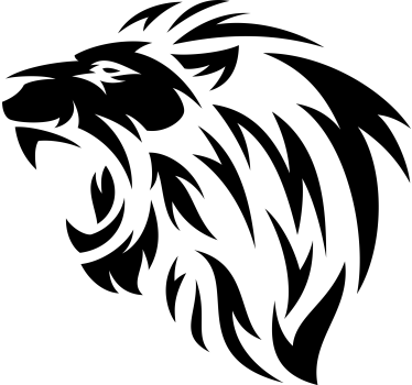 Tribal lion silhouette car sticker - TenStickers