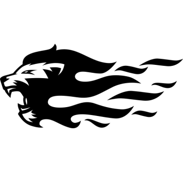 Lion in a flame silhouette Car Decal - TenStickers