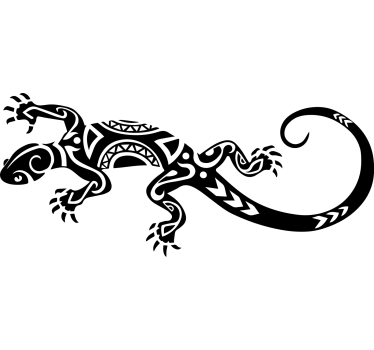Silhouetted tribal lizard car sticker - TenStickers