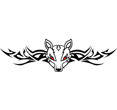 Tribal dog with red eyes Car Decal - TenStickers