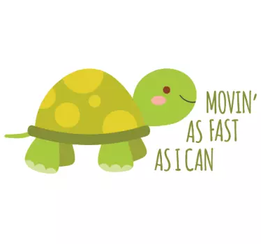 Movin' as fast as I can turtle car sticker - TenStickers