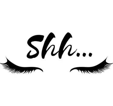 Shh eyelashes headboard wall sticker - TenStickers