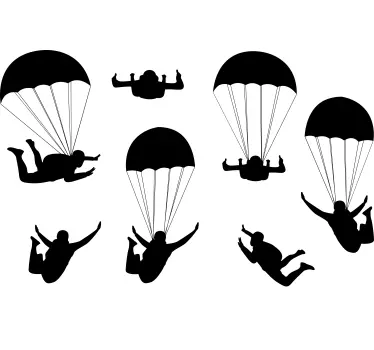 Parachute team wall decor - TenStickers