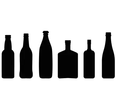 Different icons silhouettes bottles kitchen stickers - TenStickers