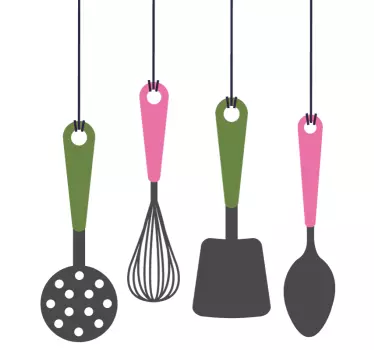 Cutlery simple element kitchen stickers - TenStickers