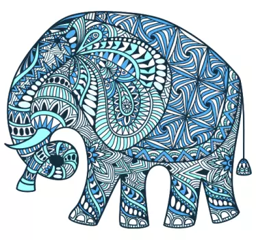 Elephant mandala with flower floral wall decal - TenStickers