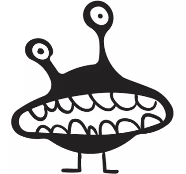 Kids Toothy Alien Wall Sticker - TenStickers