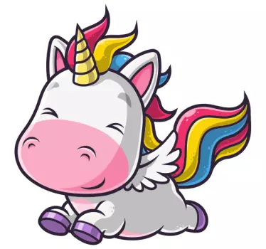 Unicorn flying  cinema sticker - TenStickers