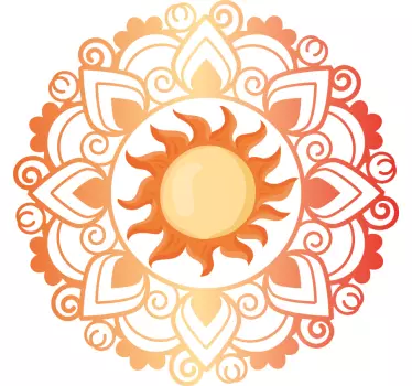 Sun mandala floral wall decal - TenStickers