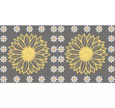 Modern daisies and sunflowers decals for furniture - TenStickers