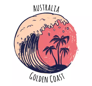 Australia Gold Coast Stamp stickers - TenStickers