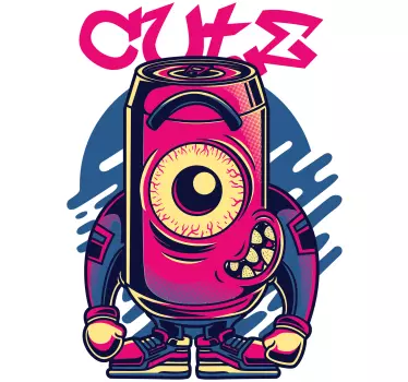 Cute Monster Graffiti wall decal - TenStickers
