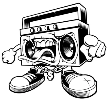 Graffiti boombox sticker bundle - TenStickers