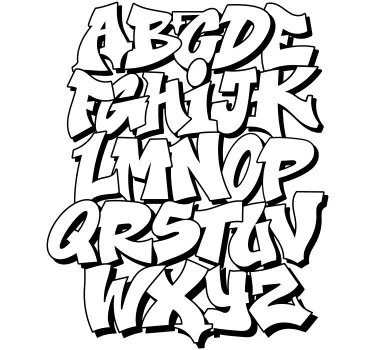 Old school graffiti alphabet text wall decal - TenStickers