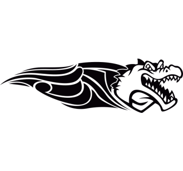 Car sticker ferocious dragon head design - TenStickers