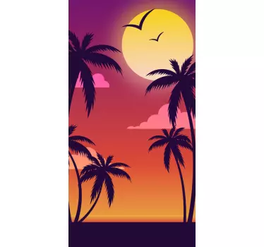 Tropical Sunset Ambiance iPhone sticker - TenStickers