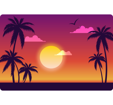 Tropical dusk landscape laptop skin - TenStickers