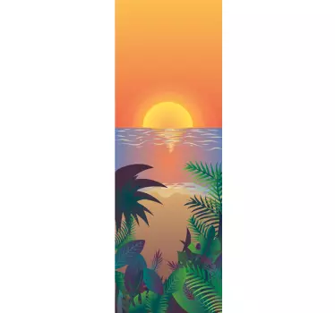 Retro Sun Beach fridge sticker - TenStickers