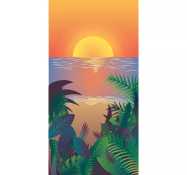 SUNSET WITH PALMS iPhone sticker - TenStickers