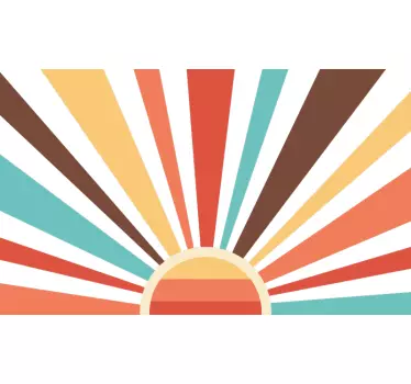 Abstract Vintage Sunset original wall sticker - TenStickers
