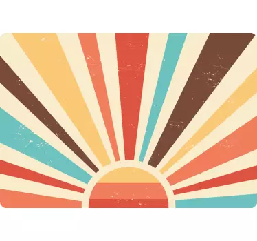 Retro sun rays laptop skin - TenStickers