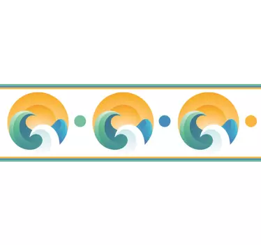 Sun and waves  border sticker - TenStickers