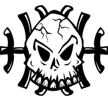 Heavy metal sticker cracked skull emblem - TenStickers
