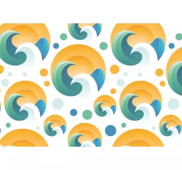 Laptop skin curved waves design - TenStickers